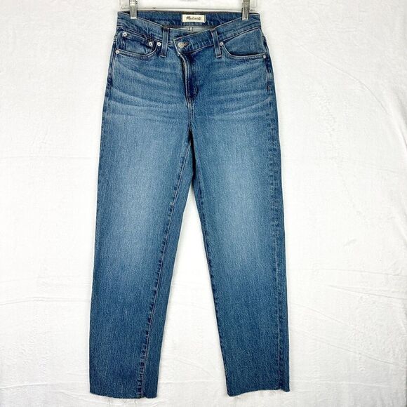 Madewell The Mid Rise Perfect Vintage Straight Jean Criss Cross Edition Size 26 - Picture 5 of 13